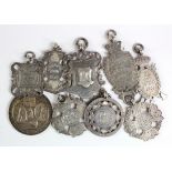 Shooting Fobs and 1x Medal to L.Cpl P J Hale, Morris Tube Club Coy, etc. 2x unhallmarked silver,