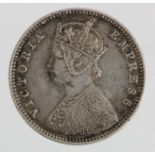 India Half Rupee 1884, VF/GVF