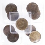 GB Halfpennies (9) Queen Victoria 'bun head bronze: 1860 BB EF, 1861 GVF, 1864 GVF, 1871 Fine, 1876H