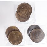 GB Pennies (6) Victorian veiled head: 1895 EF, 1898 GVF, 1899 EF, 1900 AU, 1901 UNC, and ditto UNC