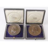 British Academic Medals (2) large bronze Edward VII Society of Arts medals by E. Fuchs/L.C. Wyon,