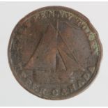 Canada, Upper Canada Halfpenny Token 'Commercial Change' 1815, a rare type, Fair.