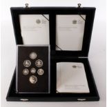 Royal Mint: 2008 United Kingdom Coinage Emblems of Britain Silver Proof Collection, FDC cased with