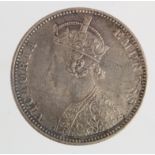 India One Rupee 1889 toned EF
