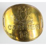 City of Birmingham, brass Carrier's arm badge No. 16 (No.0246804)