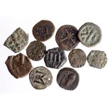 Byzantine Bronze Coins (11) mixed grade.