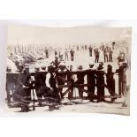 Boer War interest - photo of British Prisoners at 'Waterval Camp' north of Pretoria. (approx 6"x4"