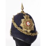 Blue Cloth Helmet - Royal Anglians QE2 OR's, with helmet plate, 2nd Bn
