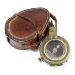 WW1 1917 dated pocket compass in its correct 1917 dated leather case.