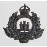 Suffolk Regiment - OR's cap badge, 1st Volunteer Bn, Post 1906, B/Brass, looped lugs