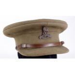 Army Pay Corps WW2 Officers peaked cap + officers cap badge, cap with makers label 'Alkit Ltd,