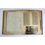 William A K Nicholson - his original scrap book full of WW1 newspaper cuttings, letters, some