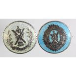 Sweethearts, silver & translucent Scottish sweetheart badges/brooches comprising The Royal Scots and