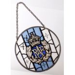 RAF WW2 stained glass style perspex plaque. (4" inches)