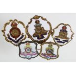 Sweethearts (5) brass & white faced enamel badges comprising 2 Royal Horse Artillery, 1 Royal