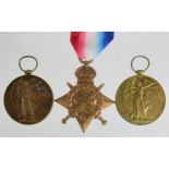 1915 Star and 2x Victory Medals to Indian Cavalry recipients No.1960 A.L.D. Muhammad Khan, 13 /