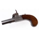 19th Century percussion box lock pocket pistol by Nock of London.