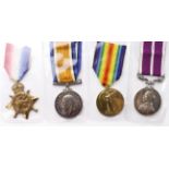 1915 Star Trio (T3-029871 Dvr W T Dudley ASC), GV Meritorious Service Medal (T3-029871 Dvr W T