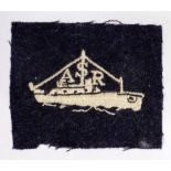 WW2 scarce A.S.R. (Air Sea Rescue) cloth badge.