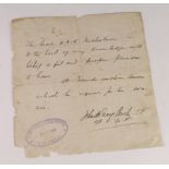 Boer War interest - William A K Nicholson, reference re obtaining revolver ammunition, hand