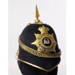 Blue Cloth Helmet - Suffolk Regiment Officers, with QVC Helmet Plate (c1900 trial plate) helmet made