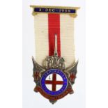 WW2 - 1st. Anti - Aircraft Division T.A., Corporation of London, silver & enamel medal dated 2nd.