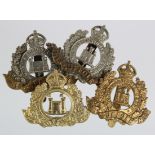 Suffolk Regiment - OR's cap badges, KC 4th Bn brass, 5th Bn Bim, two Tower Bim, and three Tower