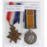 1915 Star and BWM named (Lieut J D Hawkins York R). Entitled to the Silver War Badge. Address Tor-