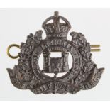 Suffolk Regiment officers cap badge, KC, bronze, two Tower type