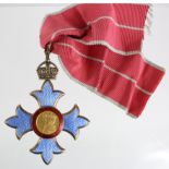 CBE neck decoration (military ribbon). Enamel undamaged