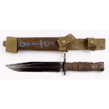 Current issue USMC knife bayonet, an Afghan bring back. With scabbard and frog. Blade maker