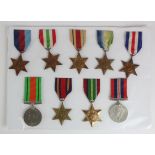 WW2 British medals 1939-45 Star, Italy Star, Africa Star, Atlantic Star, France & Germany Star,