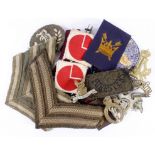 Assorted badges, Cloth, shoulder titles and Cap Badges. (approx 20)