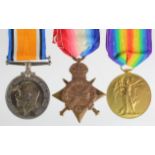 1915 Star Trio to Lieut. F. Bryan. R.N.R. With original ribbons, Star medal box and copy service