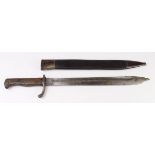 German model 98/05 butchers bayonet 1st pattern in its leather scabbard dated 1908 unit marked G.A.