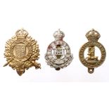 Badges London Rifle Brigade, Queen Marys Own, The Hertfordshire Regiment.