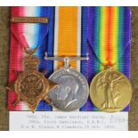 1914 Star Trio with copy bar to 7452 Pte J G Sorby RAMC. James Gardiner Sorby served with 19th &