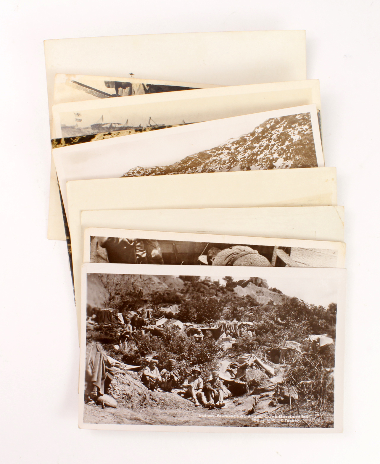 Dardanelles ANZAC Gallipoli interest, collection of old postcards, noted Indian Bivouacs at ANZAC '