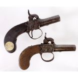 19th century percussion box lock pocket pistols by Bales of Ipswich (very sort after maker). Both in