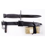 Bayonet in near mint condition, M16/M4 pattern and M10 Scabbard with 1965 unopened M16 Sling