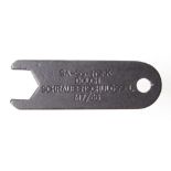 German WW2 dagger spanner for securing the top nuts on SS/SA/NSFK daggers, maker marked.