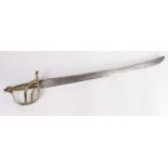 18th century Infantry Officer side arm with brass hilt and GR & Crown to the blade.
