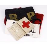 Arm bands WW1 & WW2 various types.