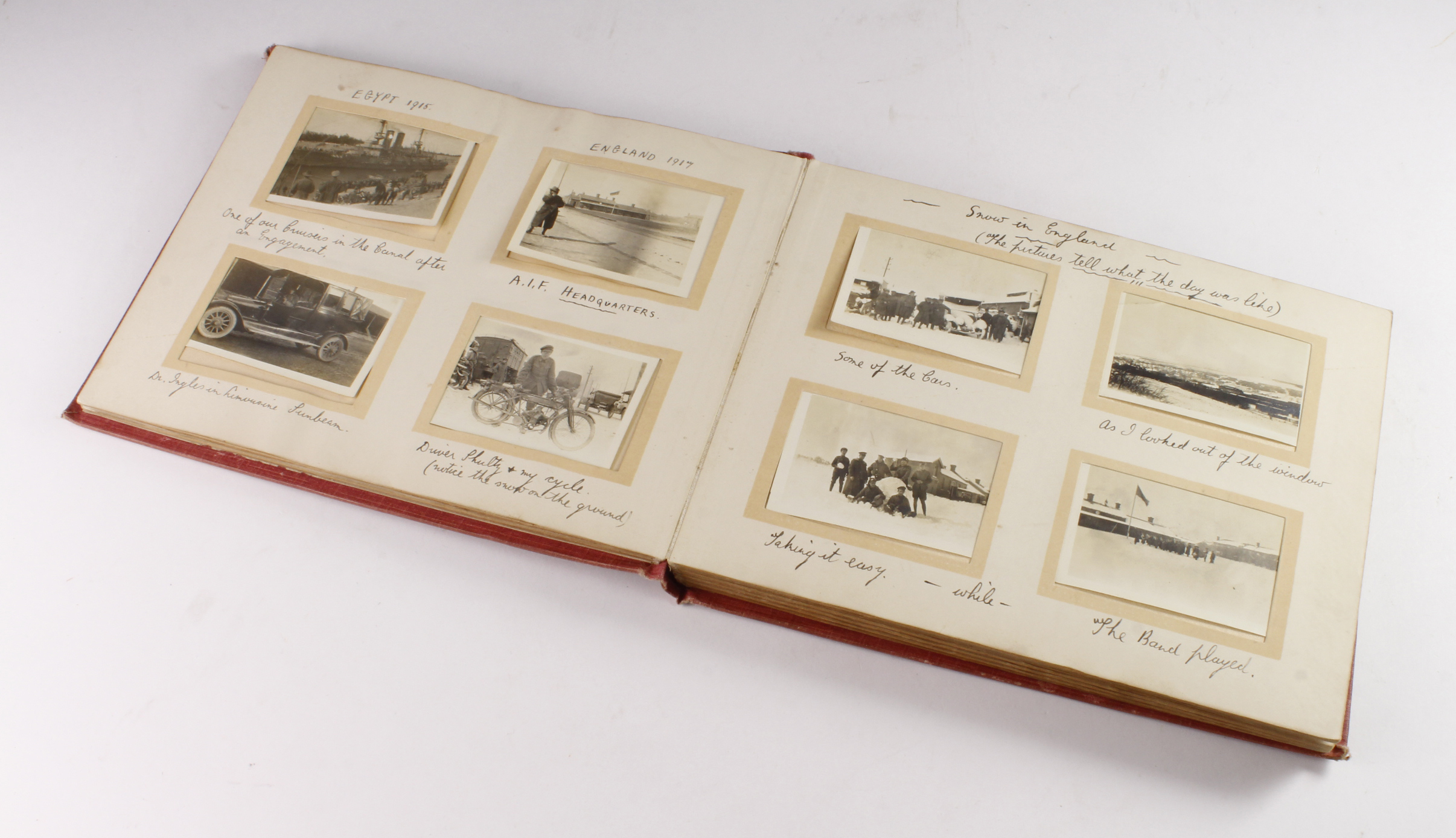 Original photo album belonging to Driver L C Mauenthal (No86 A.M.T.S. AIF) and his service as a