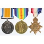 1915 Star Trio to 13226 Pte H J Baker Norfolk Regt. With copy medal rolls, served with 8th, 1st, and