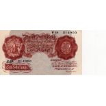 Catterns 10 Shillings issued 1930, FIRST SERIES serial V68 214900 (B223, Pick362b) vertical fold,