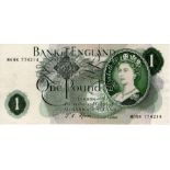 Fforde 1 Pound issued 1967, very rare FIRST RUN REPLACEMENT note, serial M09R 774214 (B302,