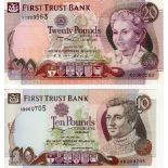 Northern Ireland, First Trust Bank (2), 20 Pounds and 10 Pounds dated 10th January 1994 both first