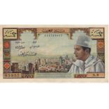 Morocco 5 Dirhams not dated issued 1960, serial S.9 65057 (TBB B401a, Pick53a) EF to good EF