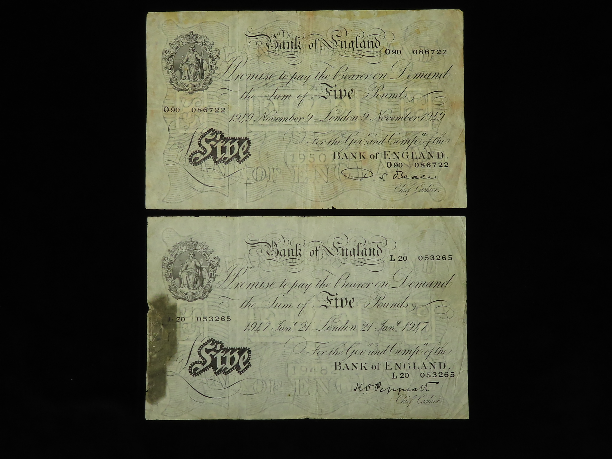 Bank of England & Treasury (13), including a Peppiatt and a Beale White 5 Pounds both with some - Image 5 of 6